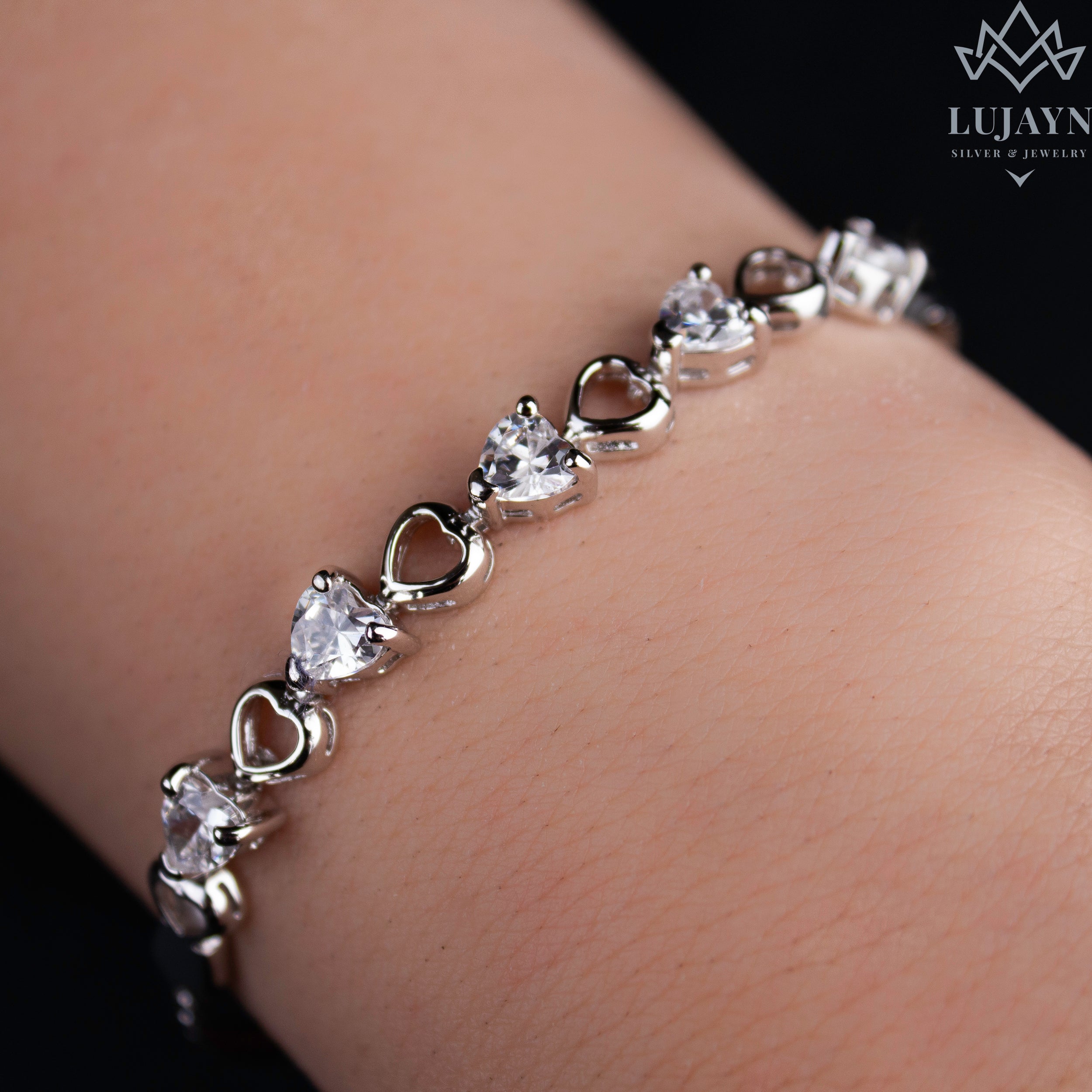 Half Tennis Bracelet With Black Diamonds - Sharlin Fine Jewelry