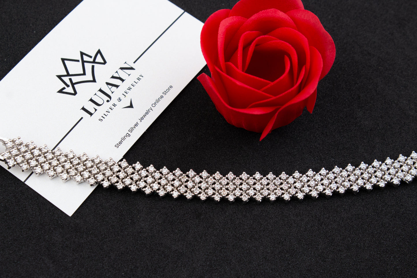 925 sterling silver Bracelet with Rhodium Plated & Premium Cubic Zircon.