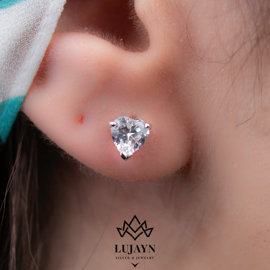   925 Sterling Silver Earring with Premium Zircon Cube