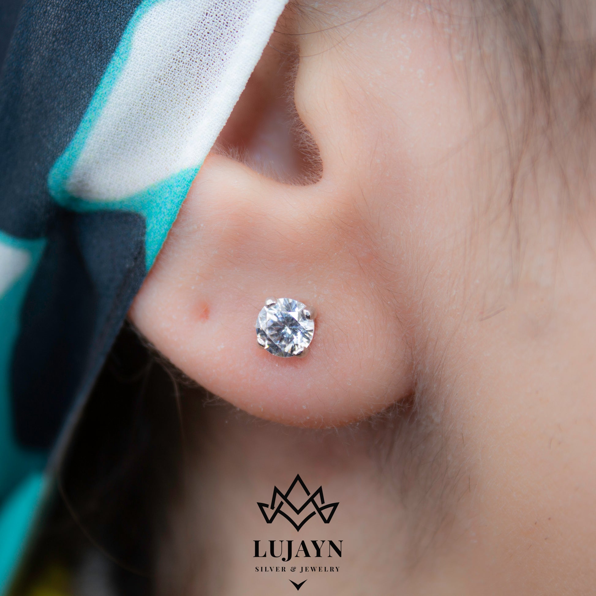     Zircon Diamond Sterling Wave Earring