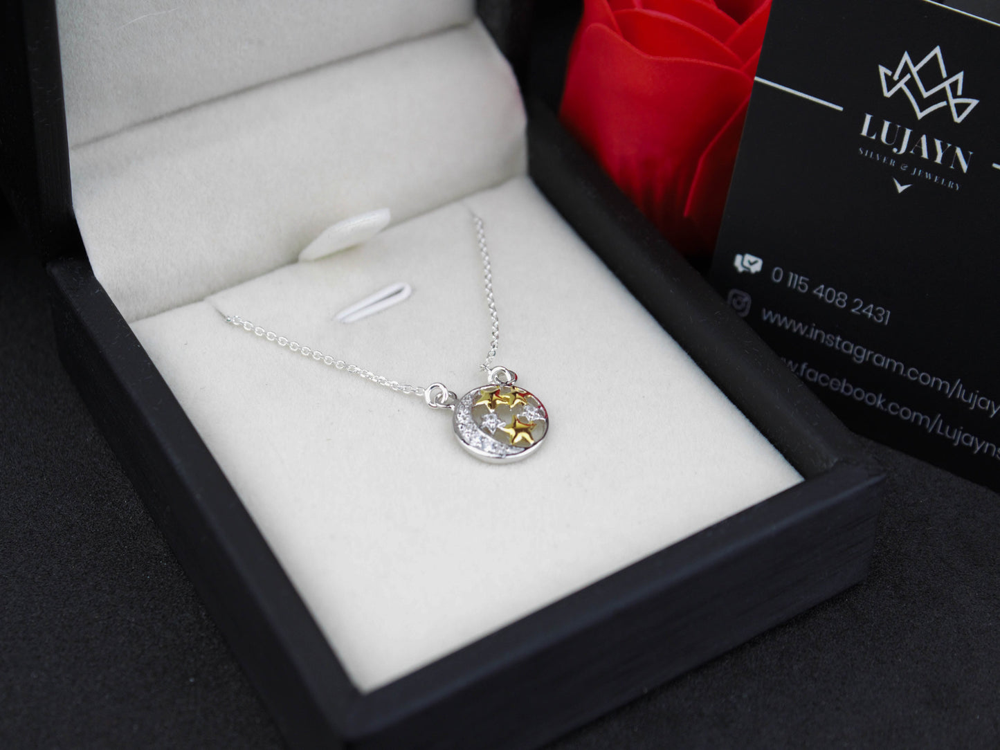 925 Sterling Silver Necklace with Premium Cubic Zirconia.