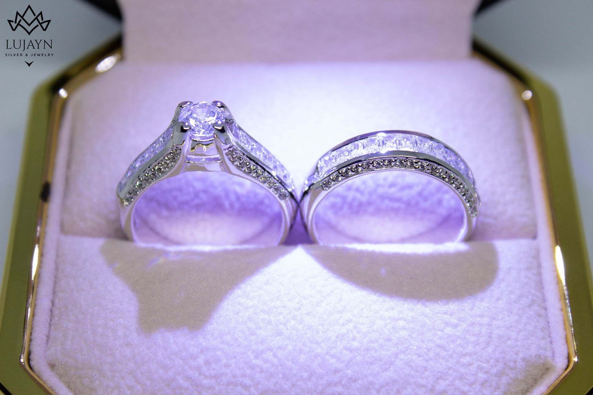 925 sterling silver Twin Rings with Rhodium Plated & Premium Cubic Zircon.